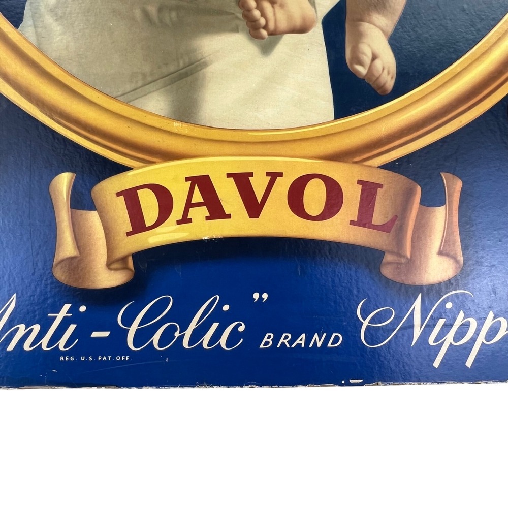 1940s Davol Nipples‎ Vintage Advertising X-LARGE SIGN 40" Cardboard Nurse Baby - Picture 6 of 16